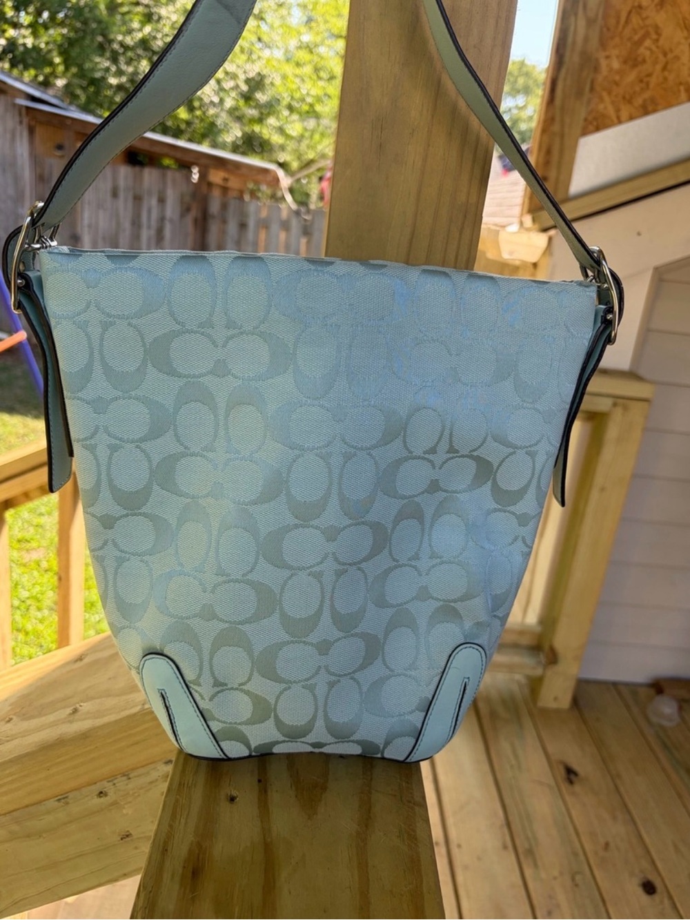 Coach vintage Y2K Light Blue Shoulder Bag - Picture 14 of 15